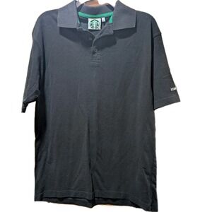 Starbucks Coffee Polo Shirt Men's/Women's Black Classic Barista Uniform‎ Large